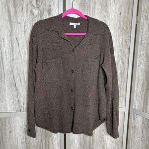 SWTR Button Down Knit Shirt Merino Wool Yak Collared Casual Size M